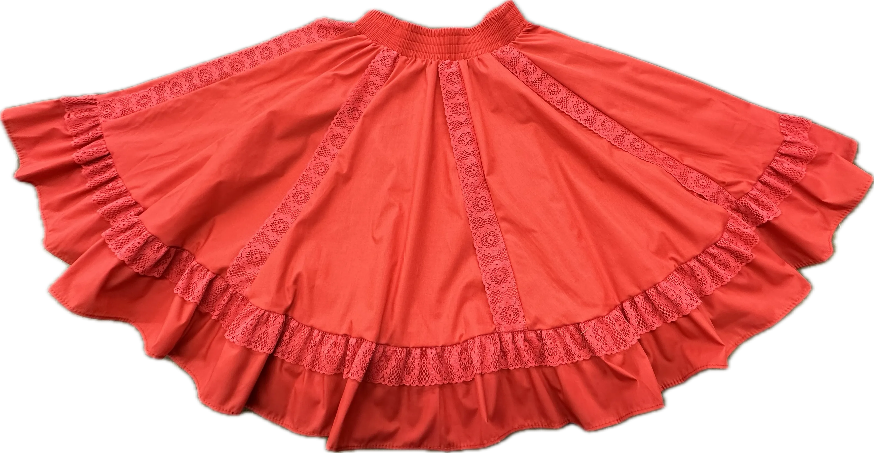 8 Gore Lace Square Dance Skirt