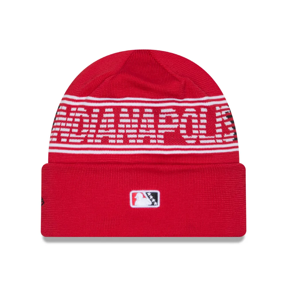 Indianapolis Indians Red Performance On-Field Knit Beanie Cap