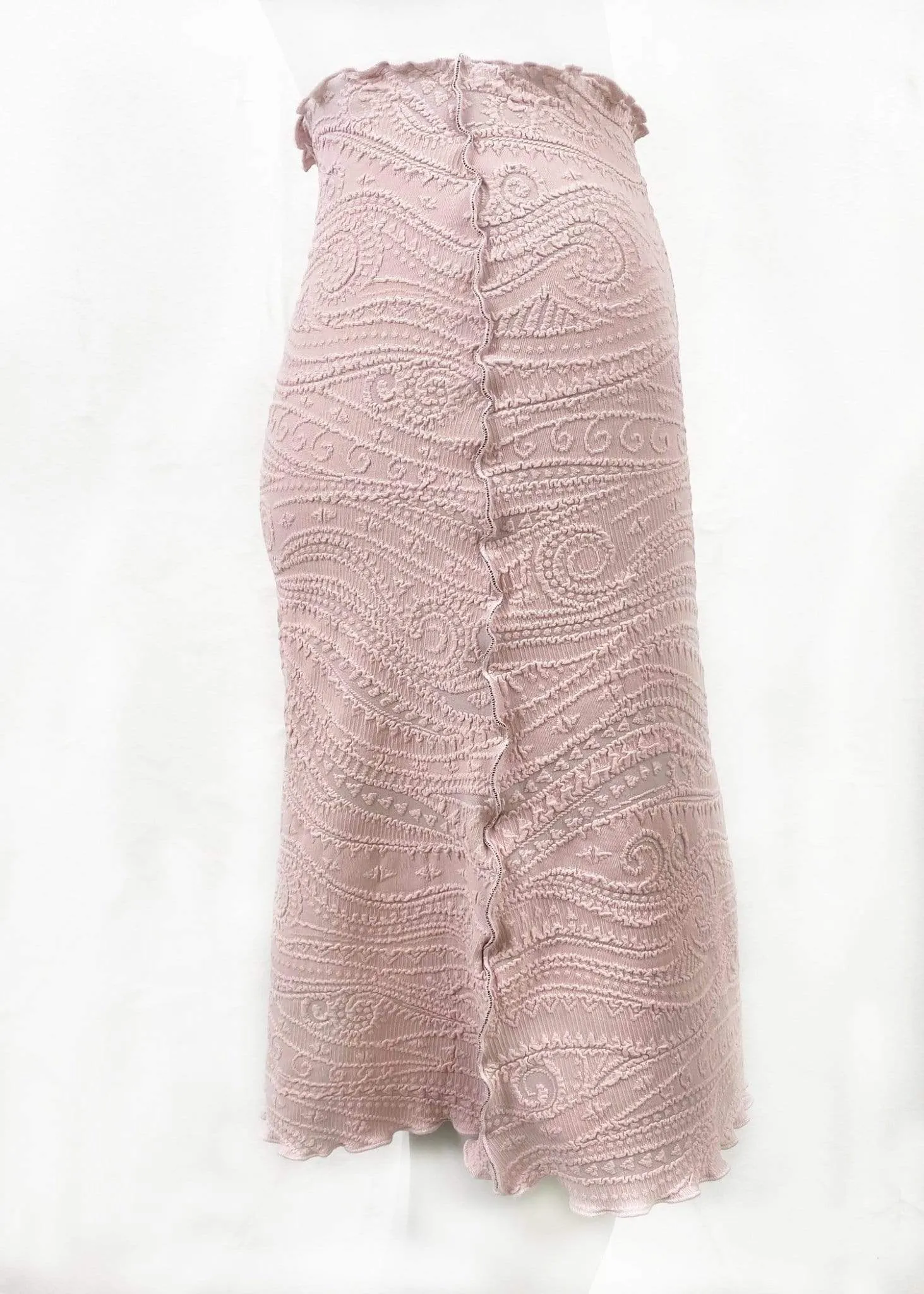 Rose Quartz Catty Jacquard Knit Bias Skirt