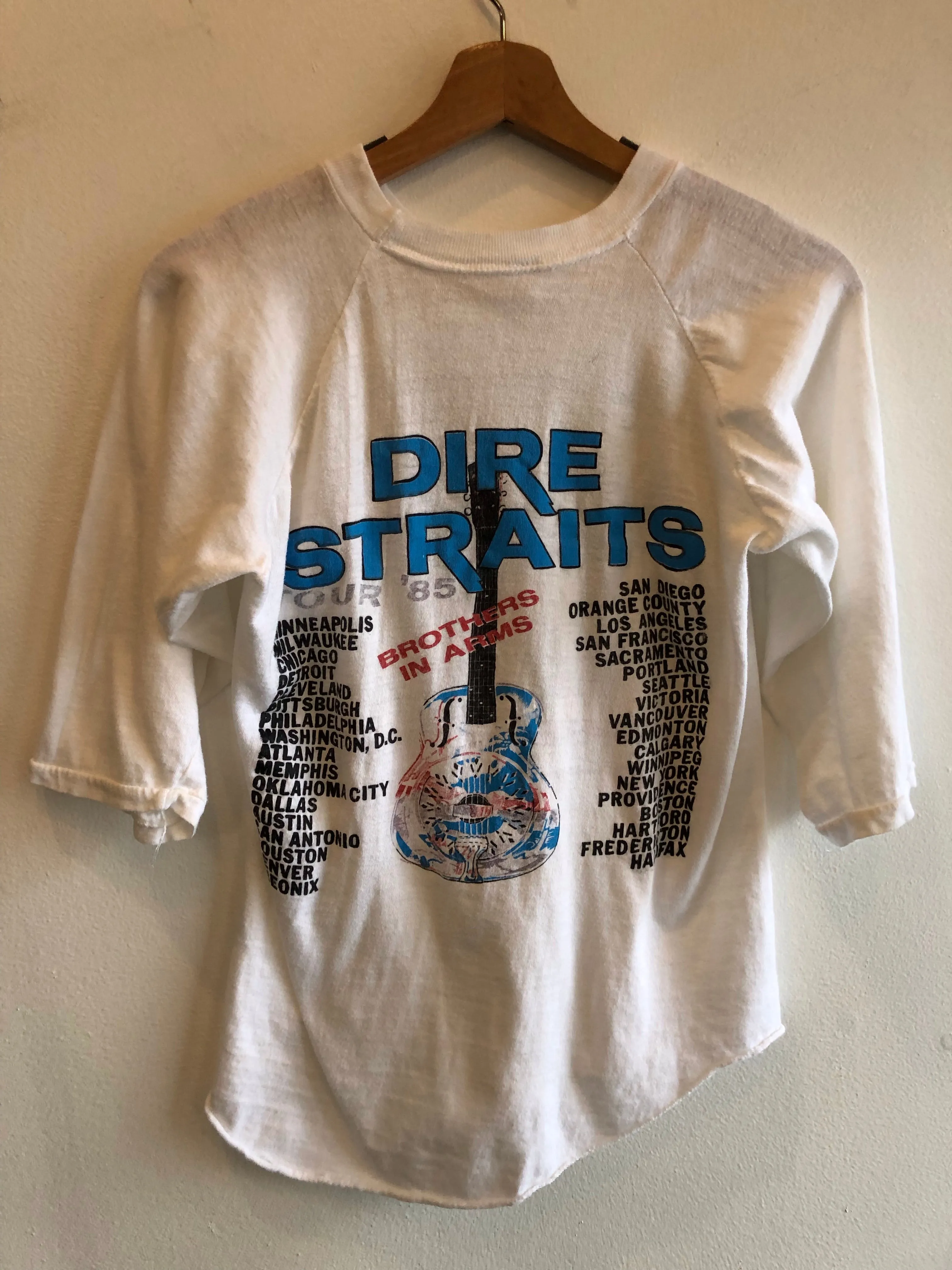 Vintage Dire Straights Brothers In Arms 1985 Tour T-Shirt